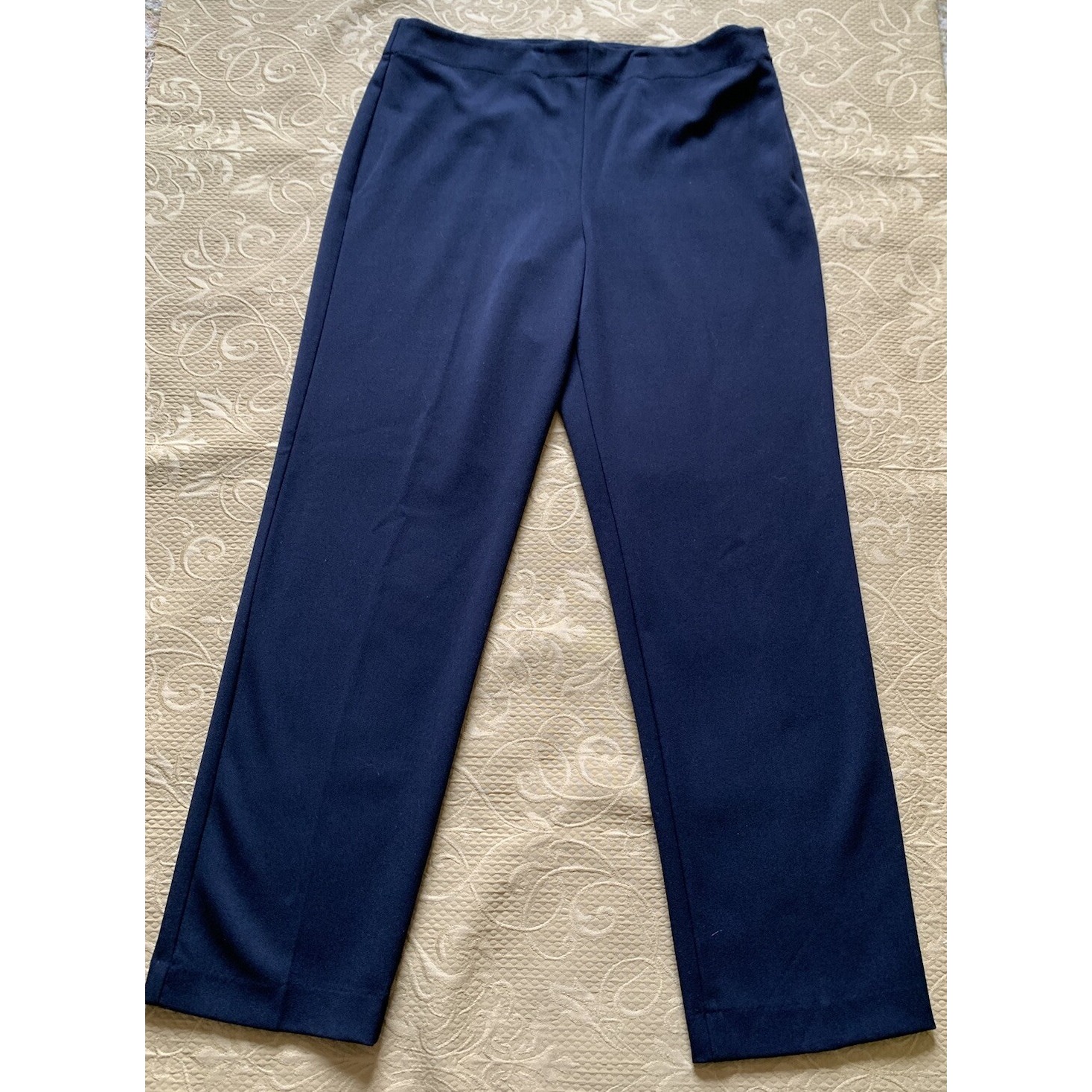 Talbots Womens Size 14 Heritage Black Side Zip Flat Front Dress Pants Career